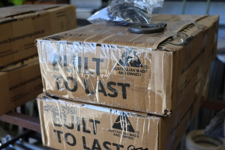 Industrial springs in Perth boxed and ready for delivery from Boynes Springs.